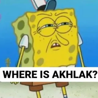 🃏 4002d8bf SpongeBob SpongeBob SquarePants WHERE IS AKHLAK? Bob Esponja, Desenho animado, Engraçado, Meme, Akhlak telegram sticker