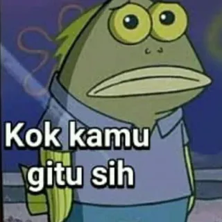 🐤 9d8ef222 Kok kamu gitu sih peixe, meme, pergunta, expressão, confuso telegram sticker