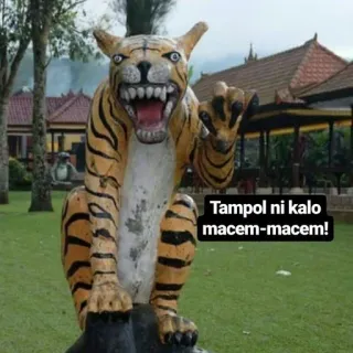 🎐 a069529c Tampol ni kalo macem-macem! tigre, estátua, animal, ao ar livre, mascote telegram sticker