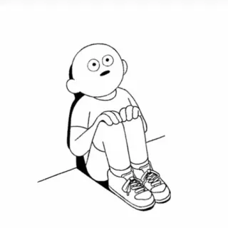 🧺 edfd5a4e personagem, desenho, pessoa, sentado, ilustração, desenho animado telegram sticker