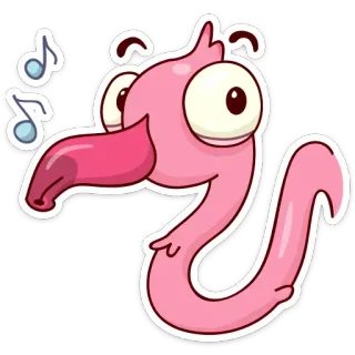 🎤 178a3ecb Cartoon, Rosa, Wurm, Musik, Albern, Lustig, Figur telegram sticker