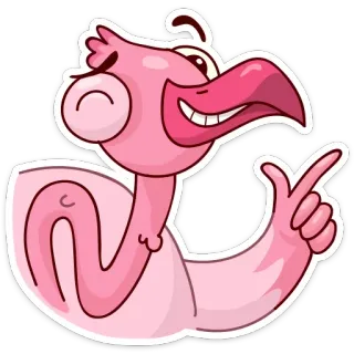 😉 2eee0388 flamingo, vogel, cartoon, rosa, tier, aufkleber telegram sticker