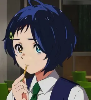 😊 058b5c9f Ai Ohto Wonder Egg Priority anime, girl, school uniform, cute, character telegram sticker