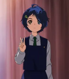 ✌️ c696a138 Ai Ohto Wonder Egg Priority anime, schoolgirl, japanese animation, teen, girl, school uniform, Wonder Egg Priority telegram sticker