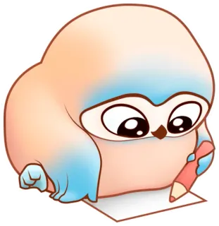 ✏️ 213f1e5b sowa, słodki, rysunek, zwierzę, kreskówka, kawaii telegram sticker