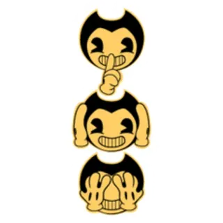 🐒 b544328b Bendy Flexível, Não veja o mal, Não ouça o mal, Não fale o mal telegram sticker