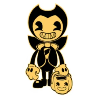 🧛 fb7cb653 Bendy Bendy and the Ink Machine Desenho animado, Halloween, Personagem, Video game, Terror, Tinta, Bendy telegram sticker