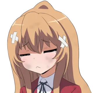 😰 97f6af83 Aisaka Taiga Toradora! Anime, Kartun, Sedih, Menangis, Perban, Lucu telegram sticker