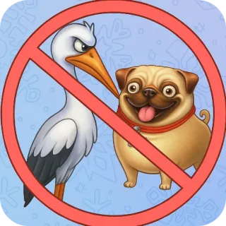 🐦 8faec6bd Interdit, Défendu, Pas de cigognes, Pas de carlins, Anti-cigogne, Anti-carlin whatsapp sticker