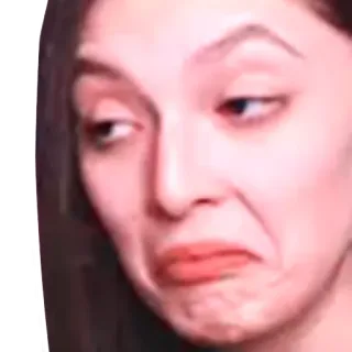 👍 4a2d24e8 여자, 얼굴, 표정, 혐오감 telegram sticker