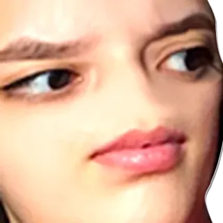 😐 a3a4bcf4 얼굴, 여자, 밈, 초상화, 클로즈업, 웃긴, 표정 telegram sticker