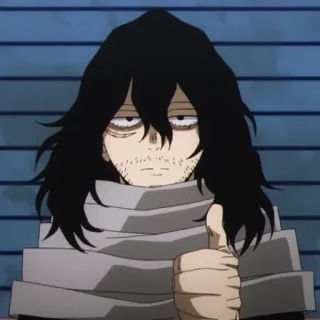 👍 1a24de00 Shota Aizawa My Hero Academia 애니메이션, 나의 히어로 아카데미아, 아이자와 쇼타, 좋아요 telegram sticker