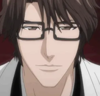 😎 024efcca Sosuke Aizen Bleach Anime, Manga, Brille, Ernst, Charakter telegram sticker