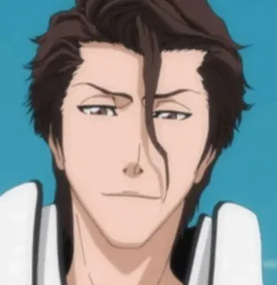 😄 88c6b10d Sosuke Aizen Bleach Anime, Bösewicht, Ernst, Manga, Charakter telegram sticker