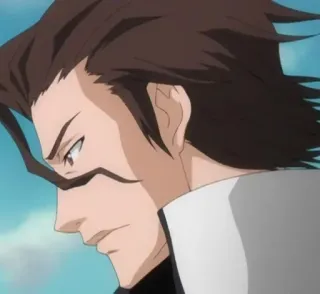 😒 c847f424 Sosuke Aizen Bleach Anime, Bösewicht, Kapitän, dunkle Haare telegram sticker