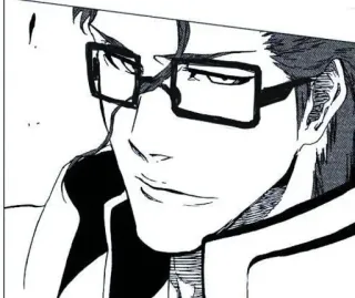 ♥ 4f3edd85 Aizen Sosuke Bleach Anime, Bril, zelfgenoegzaam, Manga, Schurk telegram sticker