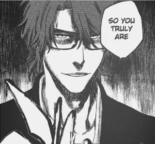 ♥ b818173c Sosuke Aizen Bleach SO YOU TRULY ARE Anime, Manga, Schurk, Bril, Smuilen telegram sticker