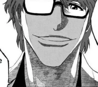 ♥ e9c390bf Sosuke Aizen Bleach Anime, Manga, Schurk, Bril, Smirrel telegram sticker