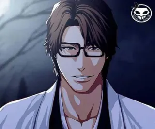 ♥ ec1916a1 Sosuke Aizen Bleach Anime, Manga, Bril, Personage, Schurk telegram sticker