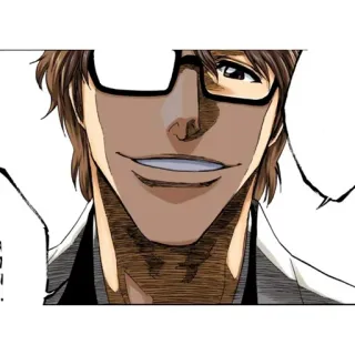 🧬 4972afbb Aizen Sosuke Bleach Anime, Manga, Bösewicht, Brille, Grinsen telegram sticker
