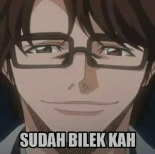 🗿 521c57d4 SUDAH BILEK KAH 动漫, 男人, 眼镜, 得意 telegram sticker