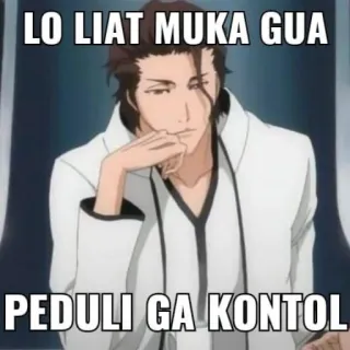 🗿 7d6b65c9 LO LIAT MUKA GUA
PEDULI GA KONTOL 表情包, 动漫, 印尼, 冒犯, 鸡巴 telegram sticker