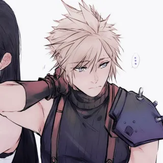🥢 f9091897 Cloud Strife Final Fantasy VII Anime, Jeu vidéo, Final Fantasy, Cloud Strife, Personnage, Art whatsapp sticker