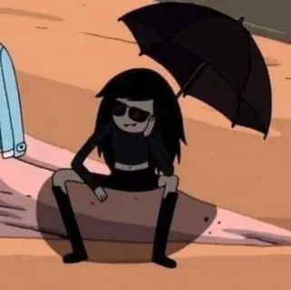 🖤 2ef9caa7 Marceline Adventure Time cartoon, marceline, adventure time, vampire, goth, umbrella telegram sticker