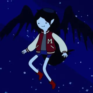 🖤 92d2be62 Marceline Adventure Time cartoon, animation, vampire, wings, Marceline, Adventure Time telegram sticker