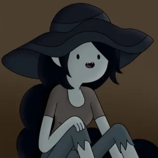 🖤 9bb5d010 Marceline Adventure Time cartoon, vampire, Marceline, hat, Adventure Time telegram sticker