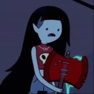 🖤 af5f2b54 Marceline Adventure Time cartoon, vampire, axe, guitar, music, Marceline, Adventure Time telegram sticker