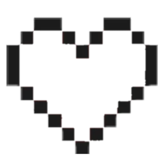 🖤 bcc6dd94 像素画, 心, 黑色, 游戏, 8位, 爱 telegram sticker