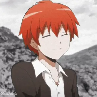 🌪 a230b238 Karma Akabane Assassination Classroom Anime, Manga, rude włosy, chłopak, Karma, Akabane, uśmiech telegram sticker