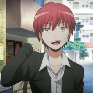 🌪 e1c6eea9 Karma Akabane Assassination Classroom Anime, Manga, Karma Akabane, rude włosy, chłopak anime, Assassination Classroom telegram sticker