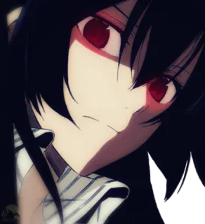 😡 c642ba87 Akame Akame ga Kill! アニメ, 女の子, 赤い目, アカメ, アカメが斬る！ telegram sticker