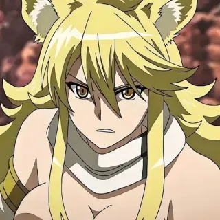 😠 152b9592 Anime, Personnage, Blond, Femme, Oreilles, Animal telegram sticker