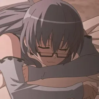 😊 1bb24095 Anime, Fille, Lunettes, Dormir, Kawaii, Mignon telegram sticker