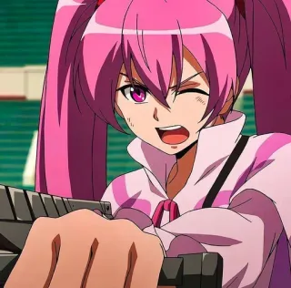 😠 37fc32a4 Mine Akame ga Kill! Anime, Fille, Cheveux roses, Arme à feu, Mine, Akame ga Kill telegram sticker