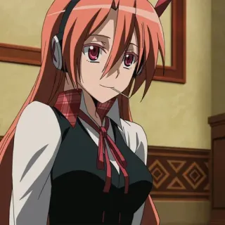 🙂 4a1da5af Chelsea Akame ga Kill! Anime, Personnage, cheveux rouges, écouteurs, fille telegram sticker