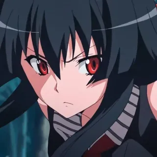 😠 7434ac9a Akame Akame ga Kill! akame, anime, manga, akame ga kill, femme, yeux rouges telegram sticker
