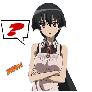 ❓ 3eff35c8 Akame Akame ga Kill! Аниме, Akame ga Kill, Akame, Вопросительный знак, Мультфильм, Персонаж telegram sticker