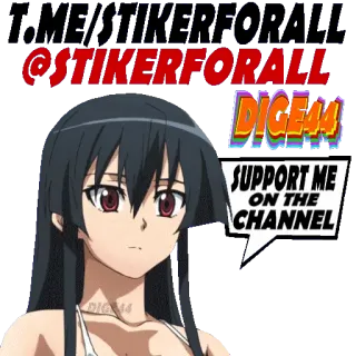 🗣 f725b0b7 @STIKERFORALL
SUPPORT ME
ON THE
CHANNEL Аниме, Женщина, Девушка, Наклейка, Социальные сети, Поддержка telegram sticker