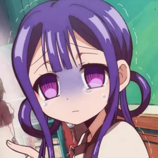 🍇 6c3bb2f8 Yashiro Nene Toilet-bound Hanako-kun anime, character, sad, crying, toilet-bound hanako-kun telegram sticker