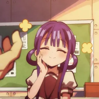 🍇 90b3022f Yashiro Nene Toilet-bound Hanako-kun anime, cute, girl, purple hair, kawaii, fan art telegram sticker