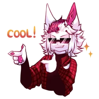 ✨ 3950710e COOL! cool, Cartoon, Charakter, Flanell, Furry, Brille, Fingerpistole telegram sticker