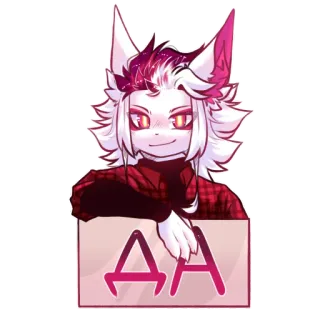 😉 4b1e62a4 AA anthropomorph, Katze, kariert, Fell, weißes Fell telegram sticker