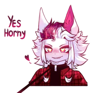 💜 861ad955 Yes Horny Anime, Wolf, Geil, Flirty, Cartoon, Süß telegram sticker