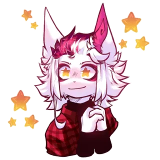 💖 8f450027 Fellwesen, Anime, Anthro, Sterne, Süß, Charakter, Illustration, Cartoon telegram sticker