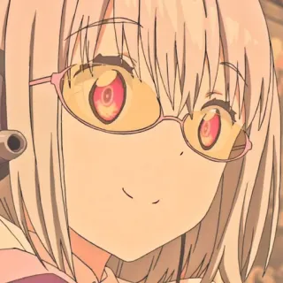 😀 9c5caa47 garota anime, fofa, óculos rosa, desenho animado, mangá telegram sticker