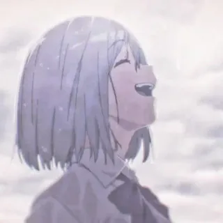 😱 9d5c4ced Anime, garota, sorrindo, alegre, retrato, animação, personagem telegram sticker